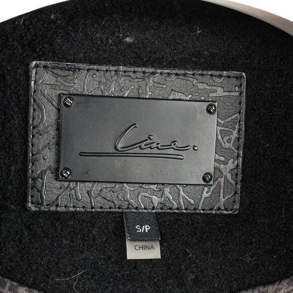 Line the Label Black Boiled Wool & Leather Moto Jacket - Picture 8 of 10